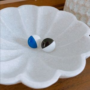 Vintage Retro Black and Blue Mix Match Earrings